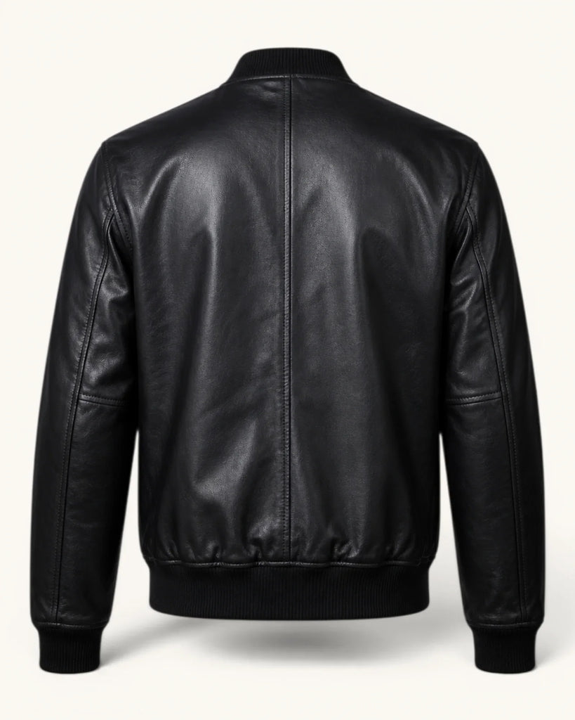 Men's Black Genuine Leather Jacket – Style 30