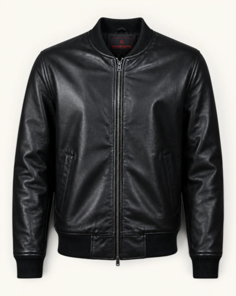Men's Black Genuine Leather Jacket – Style 30