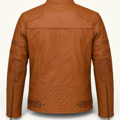 Men's Brown Genuine Leather Jacket – Style 3