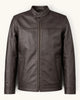 Men's Dark Brown Genuine Leather Jacket – Style 9