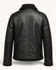 Men's Black Genuine Leather Jacket – Style 16