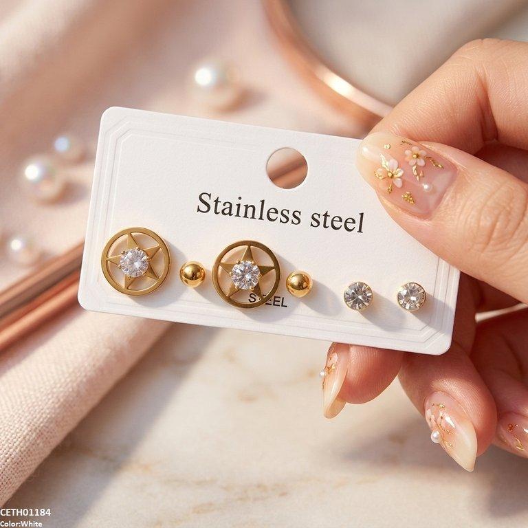 Star/Round Stainless Steel 3 Tops Pairs