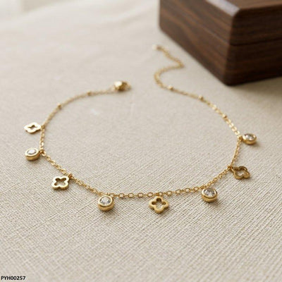 Stainless Steel Clover /Round Drop Anklet