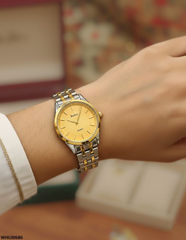 Round Champagne Dial Women's Watch