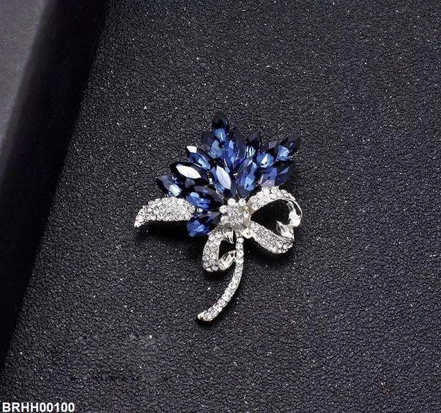 Flower Marquise Stone Broach