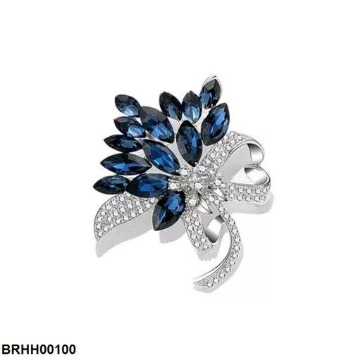 Flower Marquise Stone Broach