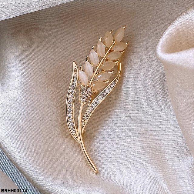 Wheat Ear Zircon Broach
