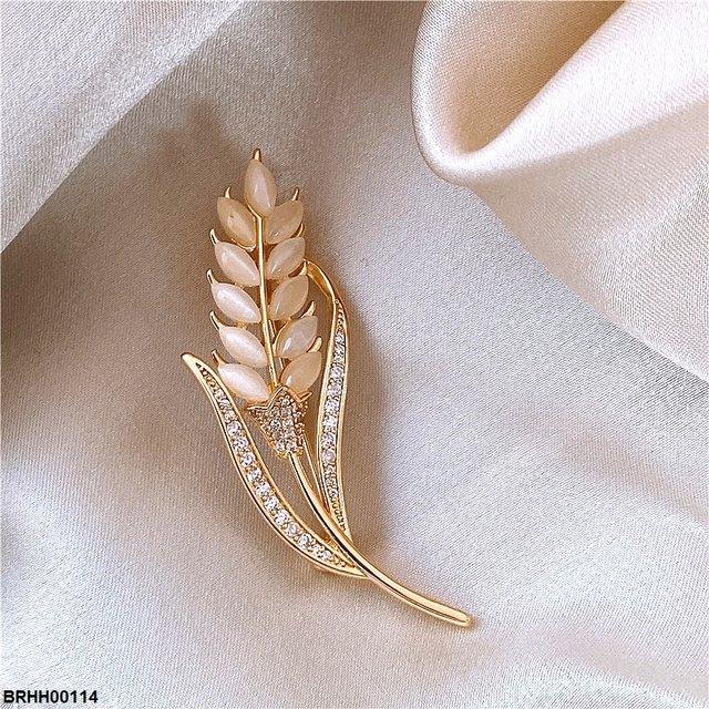 Wheat Ear Zircon Broach