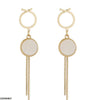 Round Double Chain Drop Earrings