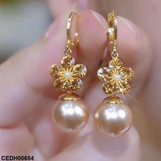 Flower Pearl Drop Earrings