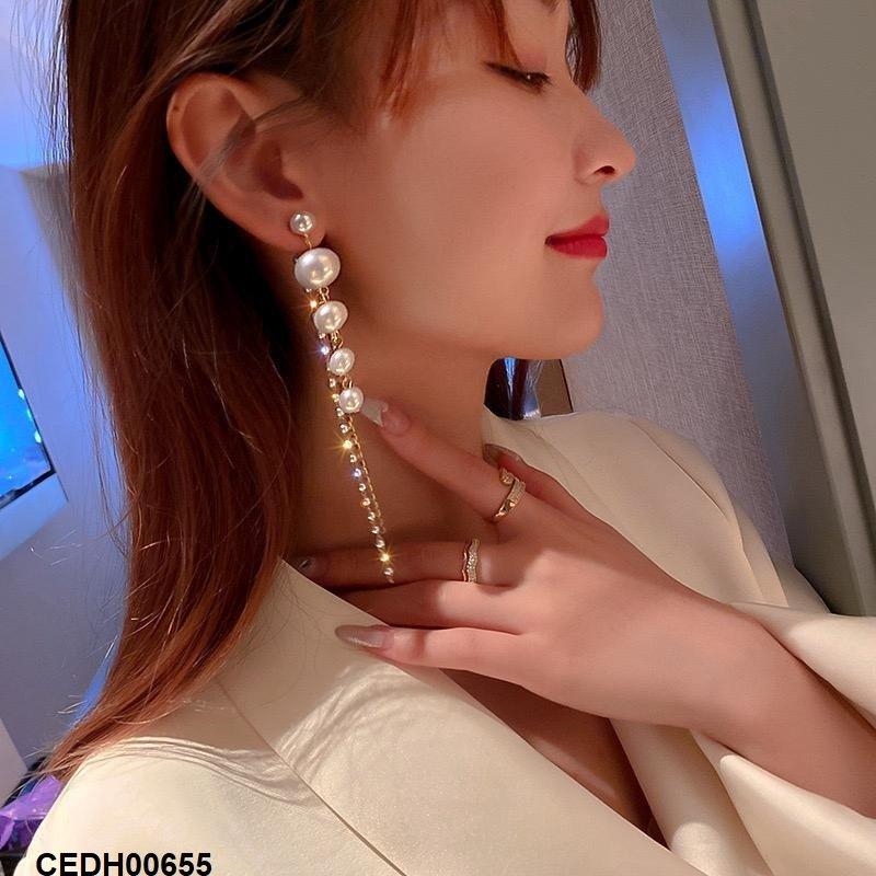 Pearl Layerad Drop Earrings