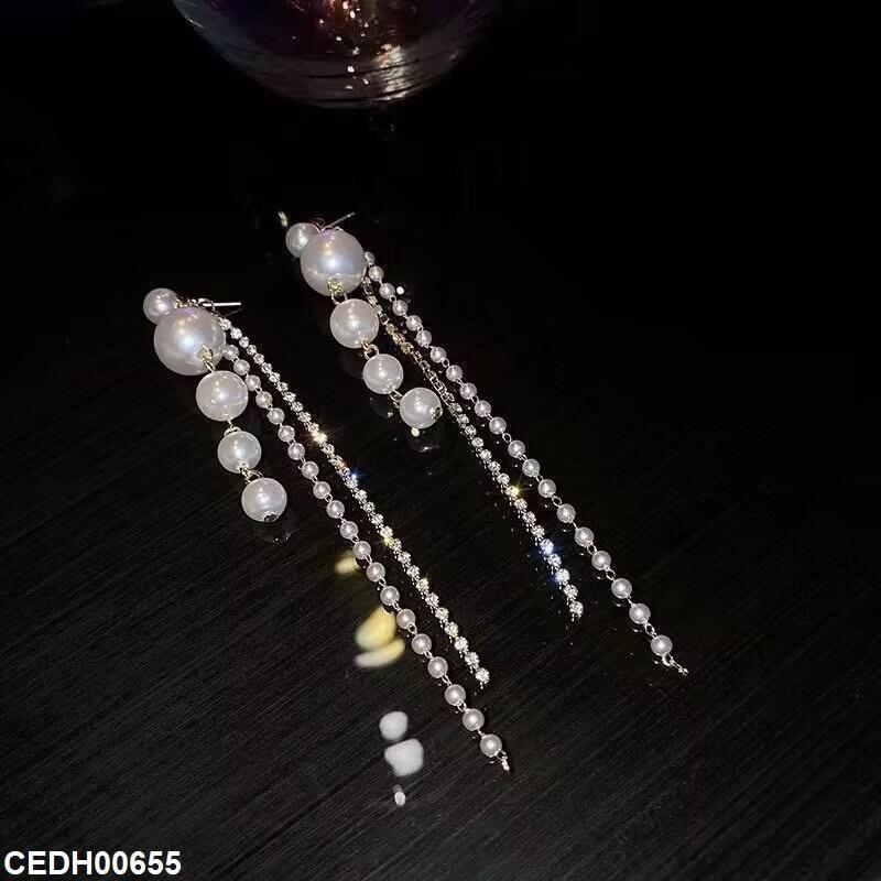 Pearl Layerad Drop Earrings