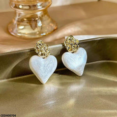 Flower Heart Drop Earrings