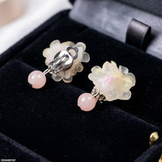 Flower Pearl Drop Earrings