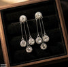 Three Round Layeard Drop Earrings
