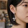 Three Round Layeard Drop Earrings