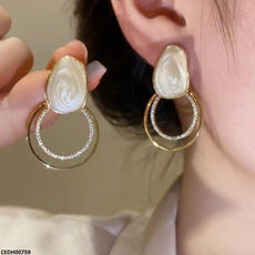 Double Round Drop Earrings