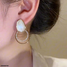 Double Round Drop Earrings
