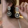 Round Lion Drop Earrings