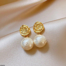 Round Pearl Drop Earrings