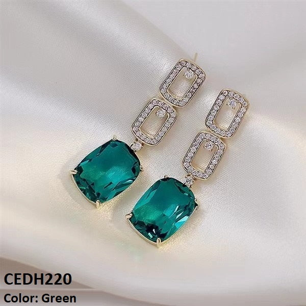 Sterling Square Drop Earrings Pair
