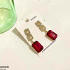 Sterling Square Drop Earrings Pair