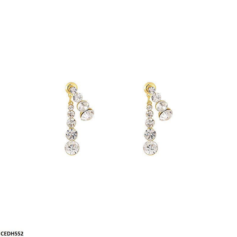 Round Stone Drop Earrings
