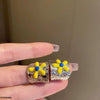 Painted Flower Tops Pair