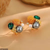 Round/Oval Pearl Flower Tops Pair