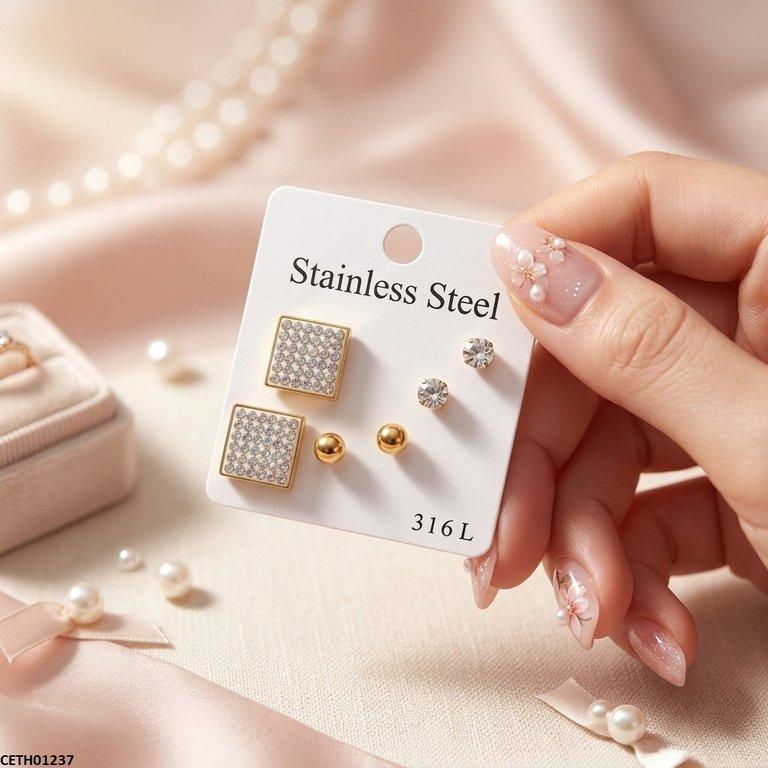 Square/Round Stainless Steel 3 Tops Pairs