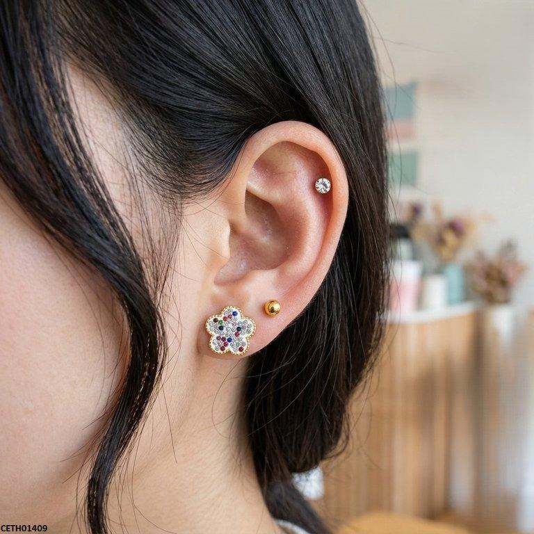 Stainless Steel Multi Flower 3 Tops Pairs