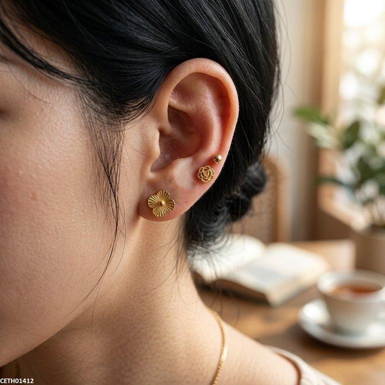 Stainless Steel Flower 3 Tops Pairs