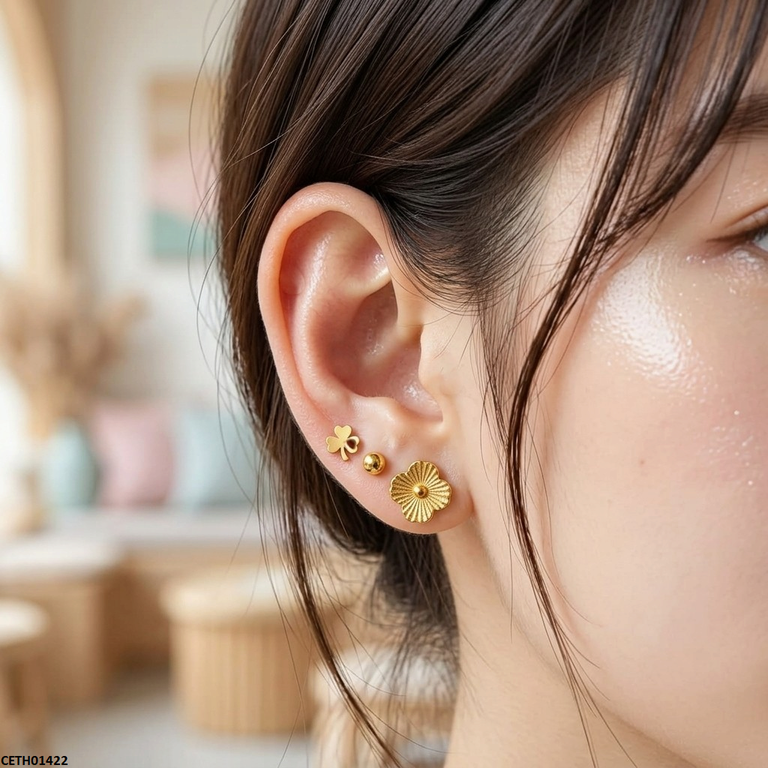 Stainless Steel Flower 3 Tops Pairs