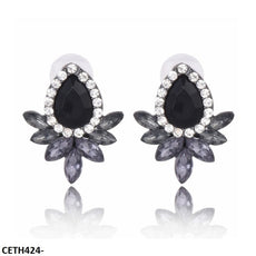 Step Pear Stud Tops Pair