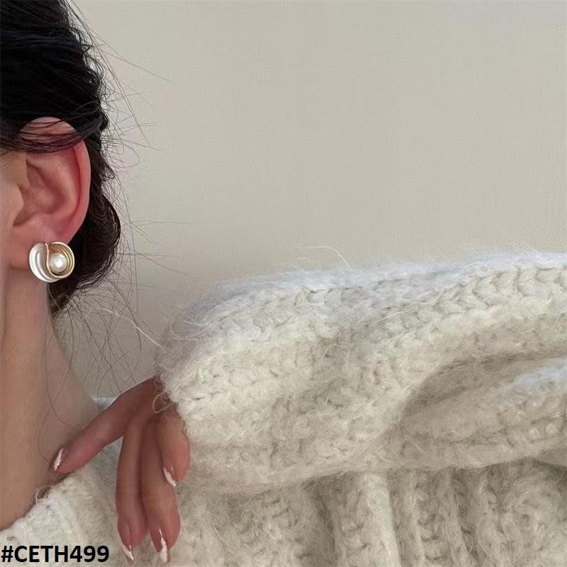 Round & Pearl Stud Tops Pair