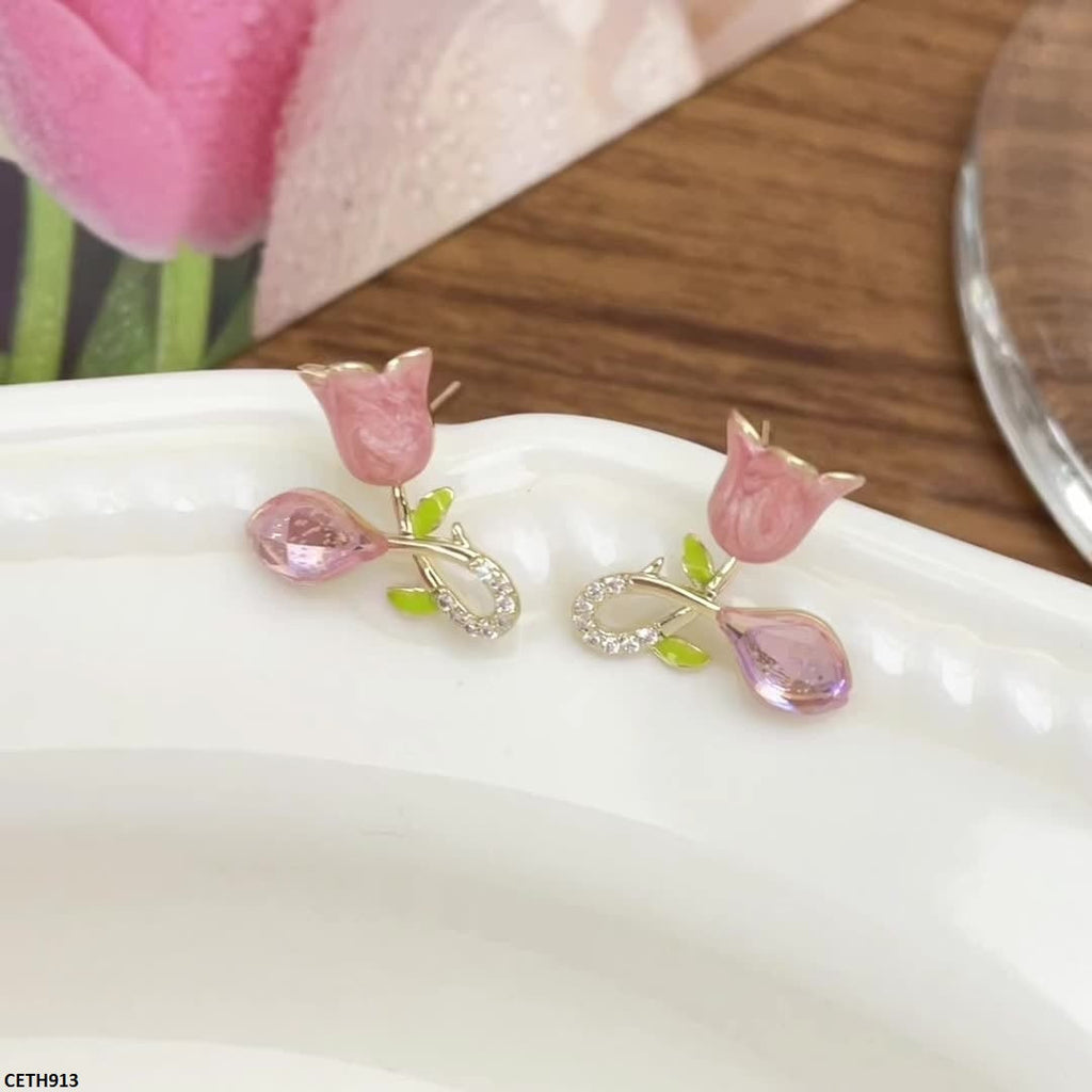 Rose Flower Tops Pair