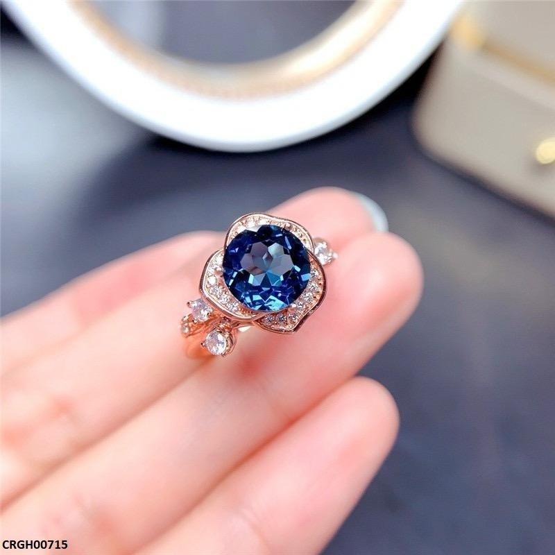 Round Stone Flower Ring Adjustable