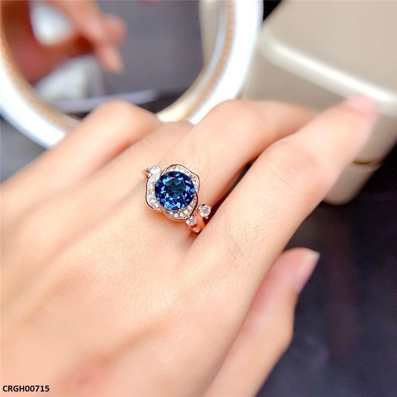 Round Stone Flower Ring Adjustable