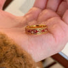 Crimson Blossom Adjustable Ring