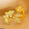 Double Butterfly Stone Ring Adjustable