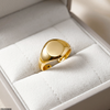 Stainless Steel Oval Signet Ring Adjustable