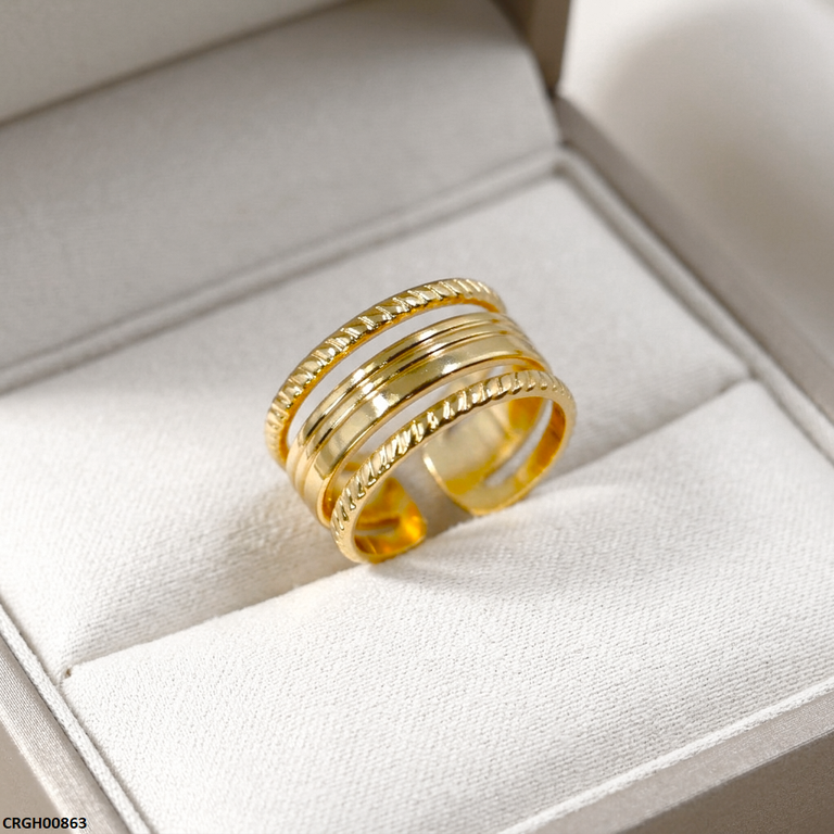 Stainless Steel Triple Layer Ring Adjustable