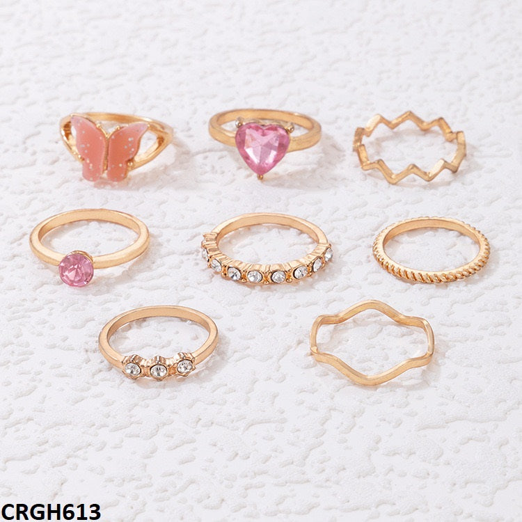 Heart/Butterfly 8 Midi Rings