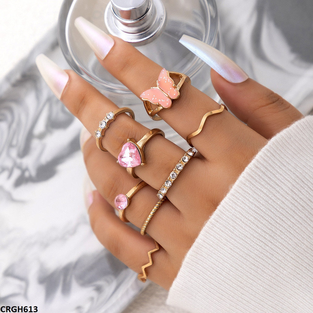 Heart/Butterfly 8 Midi Rings