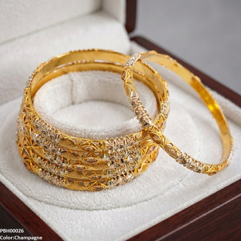 Marquise Stone 6 Pcs Of Bangles Set