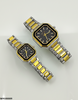 Square Dial Couple Watch