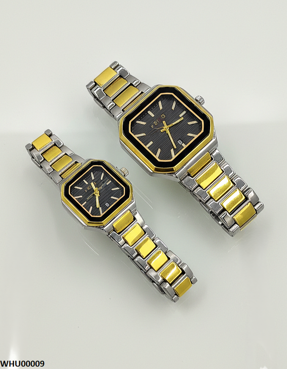 Square Dial Couple Watch
