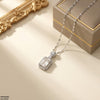 Stainless Steel Zircon Rectangle Stone Pendant