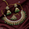 Marquise Flower Pearl Drop Rajwari Necklace Set