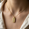 Stainless Steel Gold Brick Drop Pendant